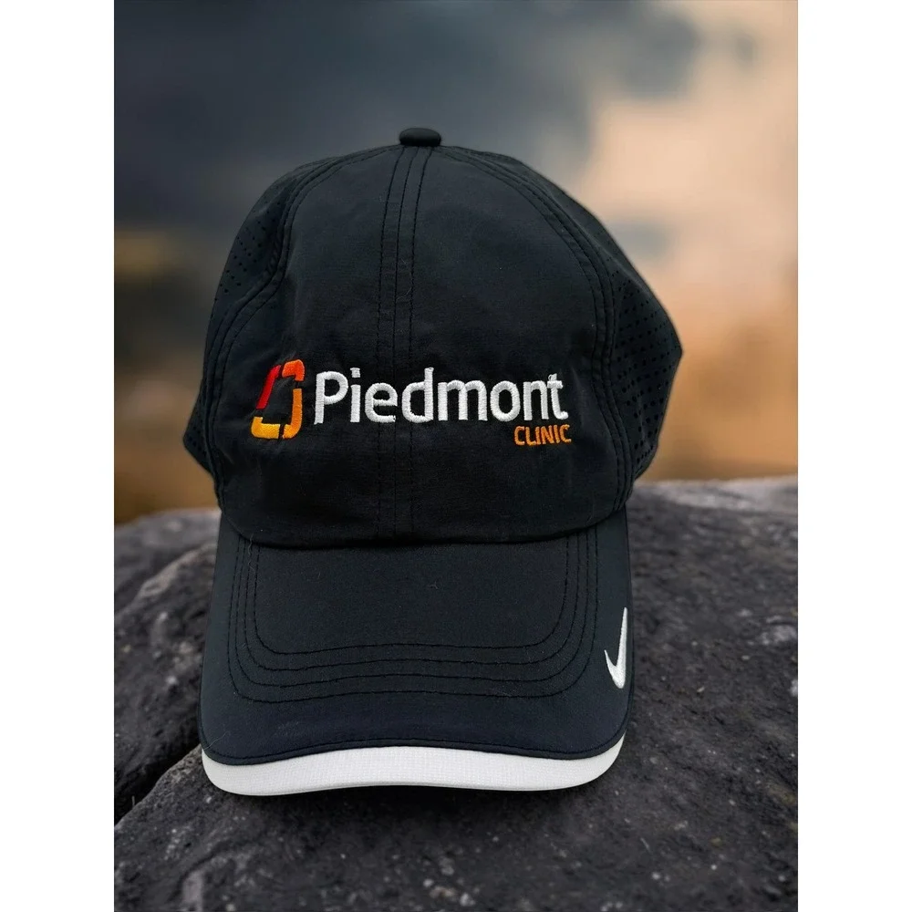 Nike Piedmont Clinic Perforated Performance Strapback Hat Black OSFA